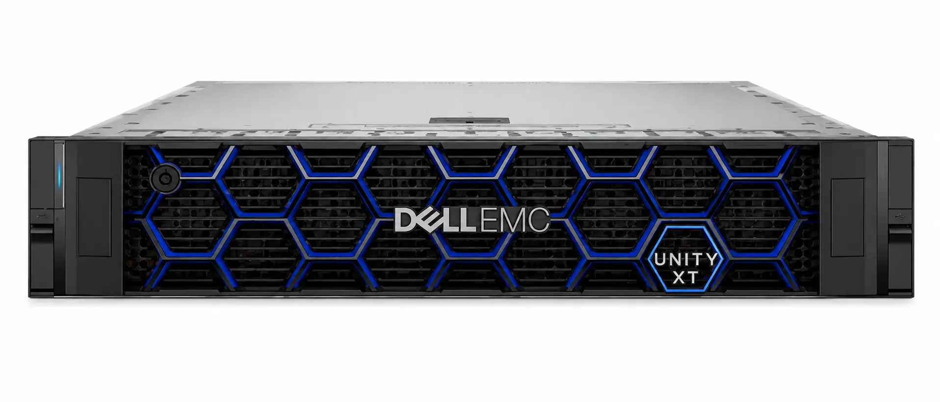 نمای جلوی استوریج Dell EMC Unity XT 680 هیبریدی با شاسی 2U و 25 جایگاه درایو